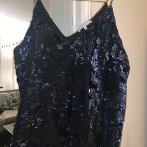 Navy sequin top. Perfect for a fun night out!